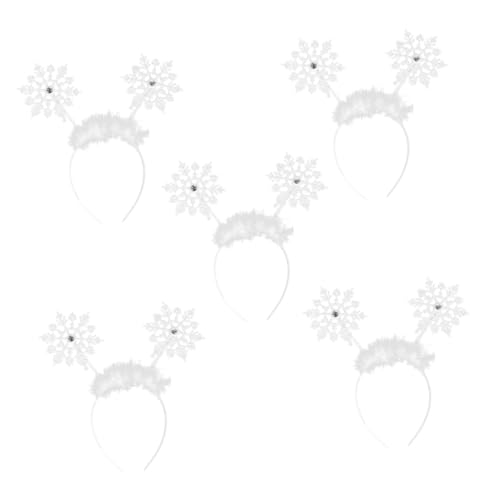 PENIKOKO 5 Stück Teiliges Schneeflocken stirnband Weiche Bequeme Haarschmuck Glitzernde Winteraccessoires Farbenfrohe Weihnachts haarreifen für Mädchen Festliche Partyartikel von PENIKOKO