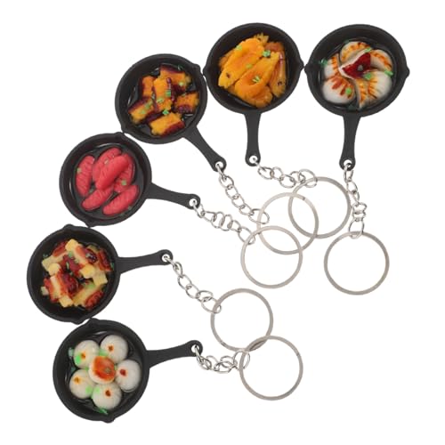 PENIKOKO 6 Stück Mini Pfannen Schlüsselanhänger mit Sausage Garnele Gebratenen Teigtaschen Leichte Lustige Bag Charms für Handtaschen Partygeschenk Origineller Schlüsselring Anhänger PENIKOKO 6 Stück Mini Pfannen Schlüsselanhänger mit Sausage Garnele Gebratenen Teigtaschen Leichte Lustige Bag Charms für Handtaschen Partygeschenk Origineller Schlüsselring Anhänger von PENIKOKO