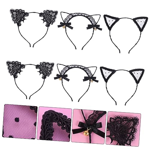 PENIKOKO 6 Stück Teiliges Katzenohren Haarreif aus Spitze für Lustige Kopfbedeckung für Kostümpartys Cosplay und Karneval Komfortabel und Rutschfest Niedliches Design für Unvergessliche PENIKOKO 6 Stück Teiliges Katzenohren Haarreif aus Spitze für Lustige Kopfbedeckung für Kostümpartys Cosplay und Karneval Komfortabel und Rutschfest Niedliches Design für Unvergessliche von PENIKOKO