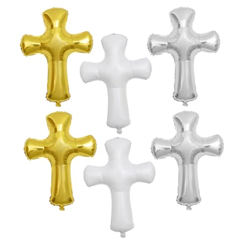 PENIKOKO 6 Stück Teiliges Kreuz Form Folienballon für Taufparty und Babyparty Dekorative Heliumgeeignete Deko Langlebige Baptismal Cross Ballons für Unvergessliche Feierlichkeiten PENIKOKO 6 Stück Teiliges Kreuz Form Folienballon für Taufparty und Babyparty Dekorative Heliumgeeignete Deko Langlebige Baptismal Cross Ballons für Unvergessliche Feierlichkeiten von PENIKOKO