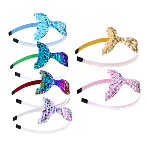 PENIKOKO 6 Stück Teiliges Mädchen Haarreifen mit Meerjungfrau Party Haarschmuck für Cosplay Kopfschmuck in Gelb Grün Blau Beige Bunt und Rosa Langlebiges Material von PENIKOKO