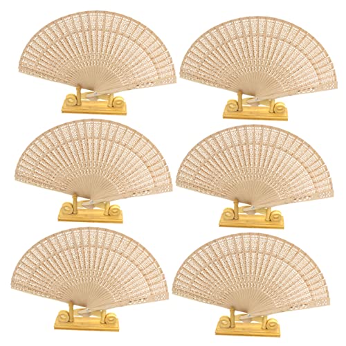 PENIKOKO 6 Stück Teiliges Vintage Holz Handfächer mit Filigranem Muster Faltbare Holzfächer für Tanz und Feierlichkeiten für Heiße PENIKOKO 6 Stück Teiliges Vintage Holz Handfächer mit Filigranem Muster Faltbare Holzfächer für Tanz und Feierlichkeiten für Heiße von PENIKOKO