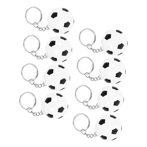 PENIKOKO 8 Stück Teiliges Fußball Schlüsselanhänger Schwarz-weißes Ball Design Vielseitiger Rucksack Taschenanhänger Dekoratives Accessoire für Fußballfans Geburtstagsgeschenk und von PENIKOKO
