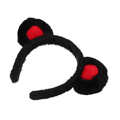 PENIKOKO Bärenohren Haarreifen Plüschige Tierkopfband für Partys Cosplay und Tägliches Tragen zum Fixieren Haare Beim Waschen oder Schminken Schwarz Rot PENIKOKO Bärenohren Haarreifen Plüschige Tierkopfband für Partys Cosplay und Tägliches Tragen zum Fixieren Haare Beim Waschen oder Schminken Schwarz Rot von PENIKOKO