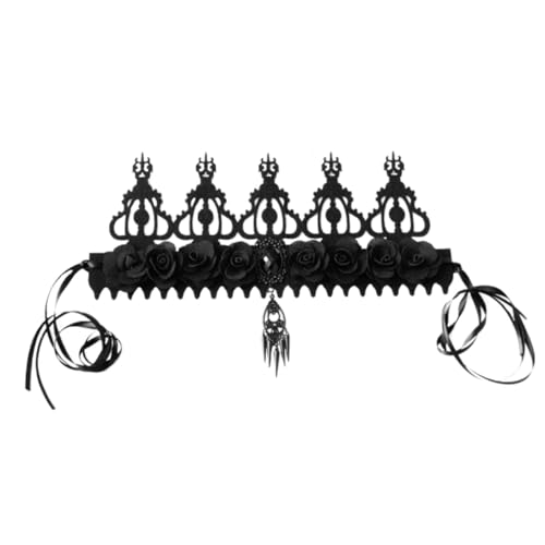 PENIKOKO Barock Haarreif Halloween Kopfschmuck Damen Party Queen Headdress Schwarzer Filz für Kostüm Cosplay Fotografie PENIKOKO Barock Haarreif Halloween Kopfschmuck Damen Party Queen Headdress Schwarzer Filz für Kostüm Cosplay Fotografie von PENIKOKO