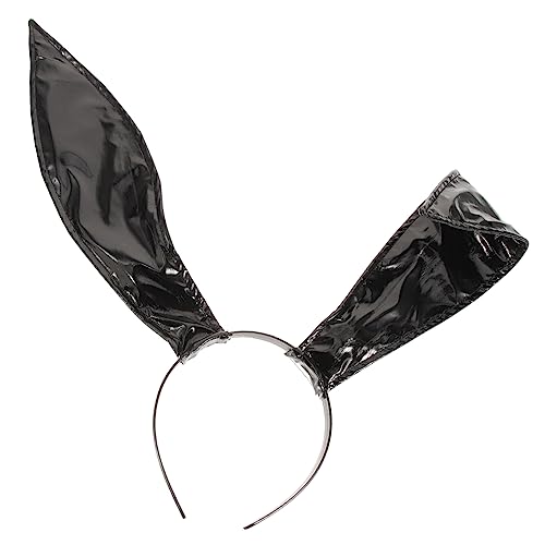 PENIKOKO Bunny Ohr Haarreif Damen Kunstleder Kaninchenohren Kopfband Cosplay Party Accessoire Osterfest Verstellbar Komfortabel von PENIKOKO