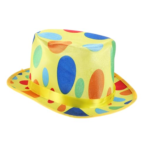 PENIKOKO Clown-hut Party Hoch Kostümhut Karikatur Die Deutlich Clownhut Kappe Männer Dreispitz Lustig Geburtstagsfeier Ringmaster-hut Cosplay Stroh Clown-kostüm-hut Halloween Klein Gestrick von PENIKOKO