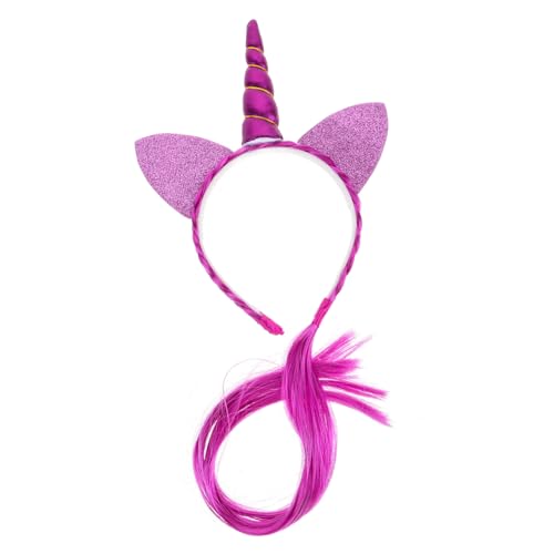 PENIKOKO Einhorn Haarreif aus Langlebigem Kunststoff und Resin Niedlicher Cartoon Kopfschmuck für Party Halloween und Kostümfest Komfortabel und Kreativ Rosa von PENIKOKO