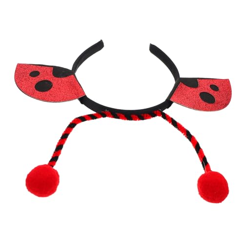 PENIKOKO Glitzernder Marienkäfer Haarreif mit Plüsch und Pompons Bequemer Universeller Kopfschmuck für Damen und Party und Foto Accessoire Lustiges Kostüm Stirnband für Karneval und von PENIKOKO