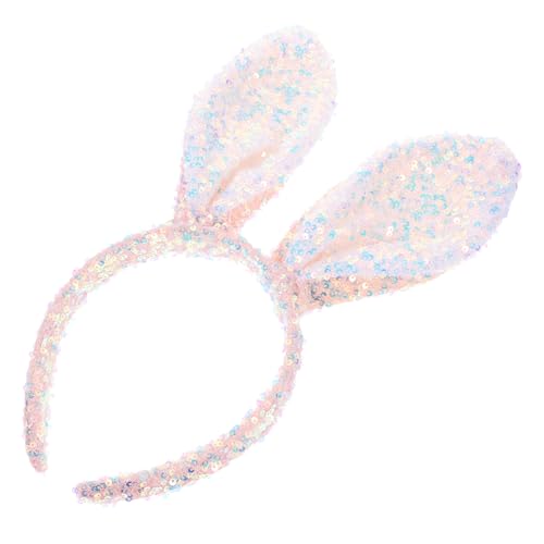 PENIKOKO Glitzerndes Hasenohren Haarreif für Erwachsene Weiches Bequemes Party Stirnband mit Niedlichem Bunny Design Vielseitiges Accessoire für Ostern Kostüm und Fotoshootings von PENIKOKO