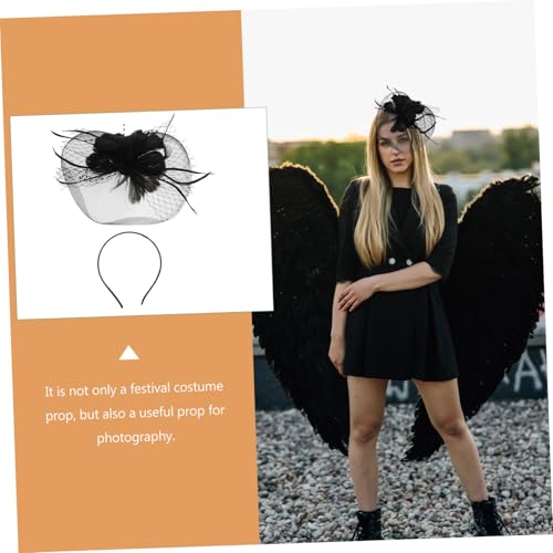 PENIKOKO Halloween Federn Haarschmuck Stirnband Party Kopfschmuck Karneval Cosplay Festival Damen Schwarz Komfortabel Leicht von PENIKOKO