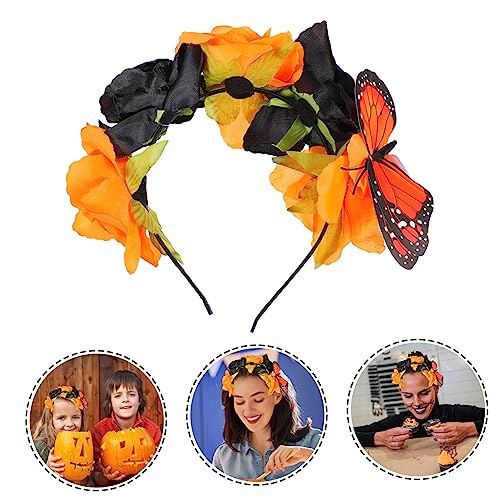 PENIKOKO Halloween Haarreif Damen mit Künstlichen Rosen Elastisch Leichtes Blumen Stirnband für Festival Party und Kostüm Eleganter Haarschmuck für Mädchen und Frauen PENIKOKO Halloween Haarreif Damen mit Künstlichen Rosen Elastisch Leichtes Blumen Stirnband für Festival Party und Kostüm Eleganter Haarschmuck für Mädchen und Frauen von PENIKOKO