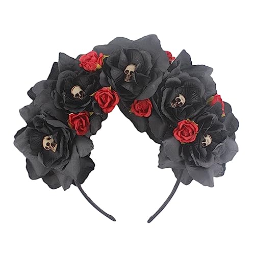 PENIKOKO Halloween Haarreif Damen mit Realistischer Rosenoptik Bequemes Stirnband Floraler Kopfschmuck für Halloween Partys und Fotoshootings Accessoire für Frauen und Mädchen von PENIKOKO