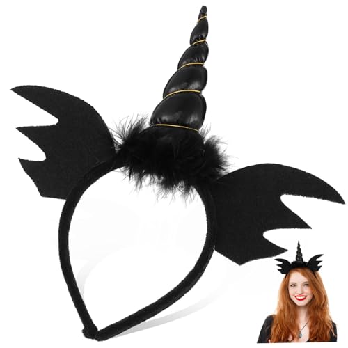 PENIKOKO Halloween Haarreif Einhornhörner Erwachsene Kopfschmuck Leicht Bequem für Party Karneval Cosplay Fest von PENIKOKO