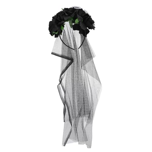 PENIKOKO Halloween Haarreif mit Realistischer Spinne und Langem Spitzen Schleier Einstellbares Schwarzes Kopfschmuck Accessoire für Party Karneval Maskerade und Fotoshootings von PENIKOKO