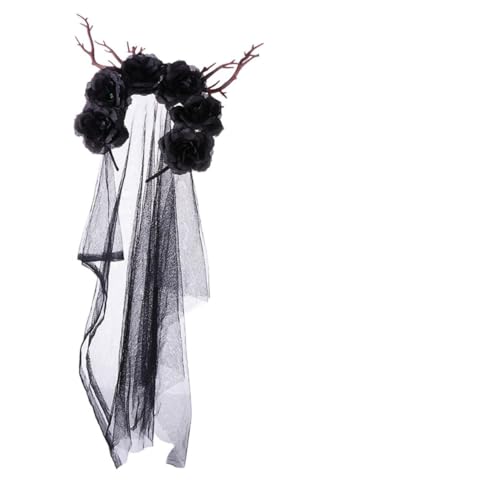 PENIKOKO Halloween Haarreif mit Simulierten Blumen und Zweig Details Leichter Stoff Kopfschmuck für Party und Kostüm Umweltfreundlich und Bequem für Erwachsene von PENIKOKO