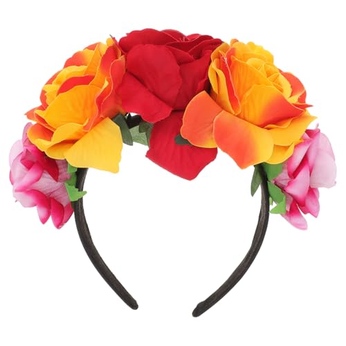 PENIKOKO Halloween Haarschmuck Damen Großes Rosen Blumenhaarband Komfortabel Langlebig Für Party Festival Brautjungfern Cosplay PENIKOKO Halloween Haarschmuck Damen Großes Rosen Blumenhaarband Komfortabel Langlebig Für Party Festival Brautjungfern Cosplay von PENIKOKO