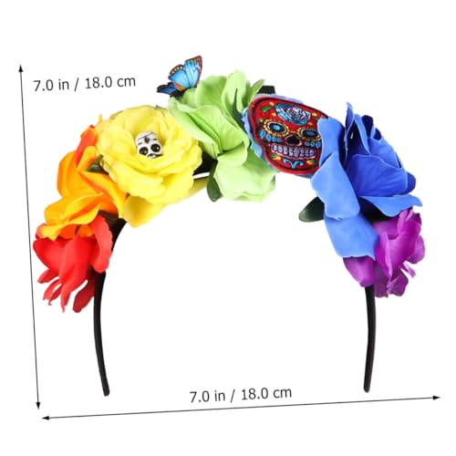 PENIKOKO Halloween Haarschmuck Stirnband Totenkopf Leichter Bequemer Halloween Haarreifen Damen Blumendeko für Party und Kostümfest von PENIKOKO