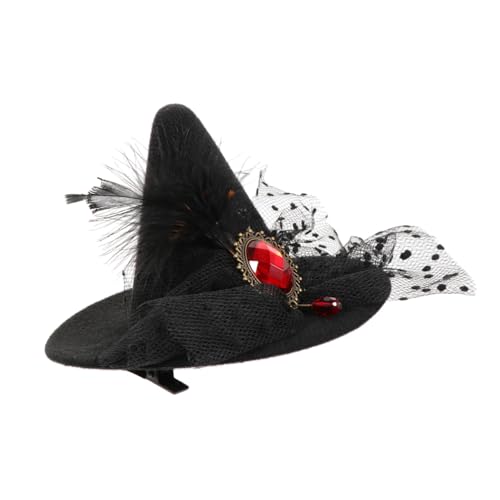 PENIKOKO Halloween Hexenhut Haarklammer Zarter Haarschmuck für Kostümparty Gothik Stil Haarclip Dekoratives Accessoire für Karneval Cosplay und Festliche Anlässe von PENIKOKO