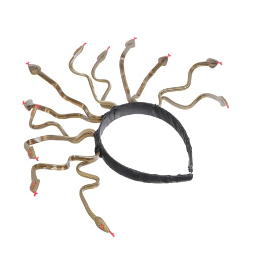 PENIKOKO Halloween Medusa Schlangen Kopfschmuck Haarreif in Tiefgold Stabiles Halloween Cosplay Accessoire für Damen und Mädchen für Kostümpartys und von PENIKOKO