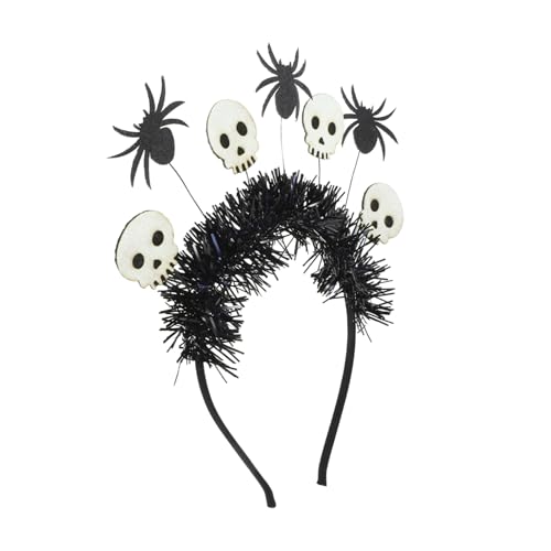 PENIKOKO Halloween Schädel Haarreif mit Schwarzer Spinne Leichtes Bequemes Party Cosplay Zubehör für Halloween Deko und Kostüm Passend für Kopfgrößen und Haartypen Langlebiges Material PENIKOKO Halloween Schädel Haarreif mit Schwarzer Spinne Leichtes Bequemes Party Cosplay Zubehör für Halloween Deko und Kostüm Passend für Kopfgrößen und Haartypen Langlebiges Material von PENIKOKO