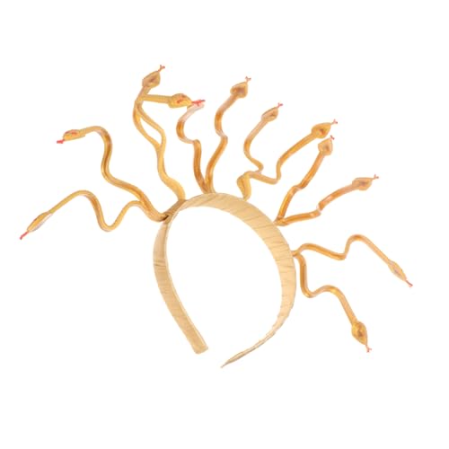 PENIKOKO Halloween Schlangen Kopfschmuck Medusa Stirnband aus Originelles Halloween Haarreif Cosplay Zubehör für Party Tanz und Kostüm Langlebig und Bequem Goldfarben von PENIKOKO