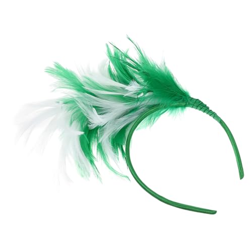 PENIKOKO Kopfband Damen Leichtes Haarschmuck Party Kopfschmuck für Halloween Karneval Festival Cosplay Zubehör Weiß Grün von PENIKOKO