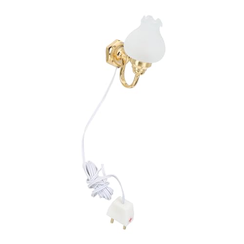 PENIKOKO Miniatur LED Wandlampe Tulpenform DIY Miniaturhaus Beleuchtung Dekoration Puppenhaus Zubehör Vintage Stil für Haus Büro Garten von PENIKOKO
