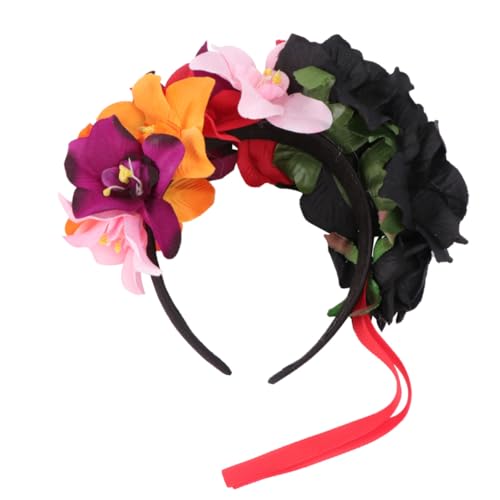 PENIKOKO Orchideen Haarband Damen Blumen Stirnband mit Schimmerndem Festival Haarschmuck für Halloween Party Bequemer und Langlebiger Kopfschmuck für Fotos und Festtage von PENIKOKO