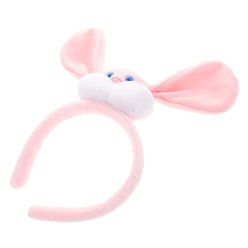 PENIKOKO Plüsch Hasenohren Haarreif für Mädchen Niedlicher Bunny Doll Stirnband Cartoon Kaninchen Kopfschmuck für Kindergeburtstag Karneval und Party und Auffällig in Rosa von PENIKOKO