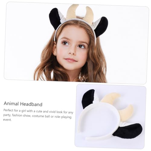 PENIKOKO Plüsch Kuh Stirnband mit Hörnern Schwarz weißes Tier Haarreif für Kostümpartys Halloween Karneval und Cosplay Modisches Haarornament für Damen PENIKOKO Plüsch Kuh Stirnband mit Hörnern Schwarz weißes Tier Haarreif für Kostümpartys Halloween Karneval und Cosplay Modisches Haarornament für Damen von PENIKOKO