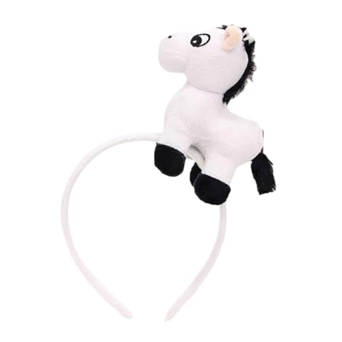 PENIKOKO Plüsch Pferde Haarreif Neujahrs Kopfschmuck Weiß Tiermotiv Haarschmuck für Damen Cosplay Party Waschen Make Up Haarschmuck Zubehör PENIKOKO Plüsch Pferde Haarreif Neujahrs Kopfschmuck Weiß Tiermotiv Haarschmuck für Damen Cosplay Party Waschen Make Up Haarschmuck Zubehör von PENIKOKO