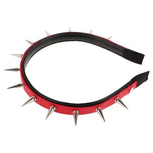 PENIKOKO Punk Nieten Haarreif Damen Goth Spiked Headband Rotes Halloween Accessoire für Partys Bälle Cosplay Alltag PENIKOKO Punk Nieten Haarreif Damen Goth Spiked Headband Rotes Halloween Accessoire für Partys Bälle Cosplay Alltag von PENIKOKO
