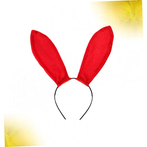 PENIKOKO Rotes Hasenohren Haarband aus Samt Leichtes Cosplay Party Haarreif mit Festem Sitz Kreative Bunny Ohren Kopfbedeckung für Performance und Festliche Anlässe von PENIKOKO