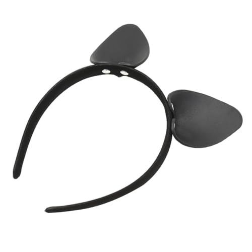PENIKOKO Schwarzes Leder Haarreifen Damen Kreatives Hasenohren Stirnband Party Haarschmuck Passform Cosplay Zubehör von PENIKOKO