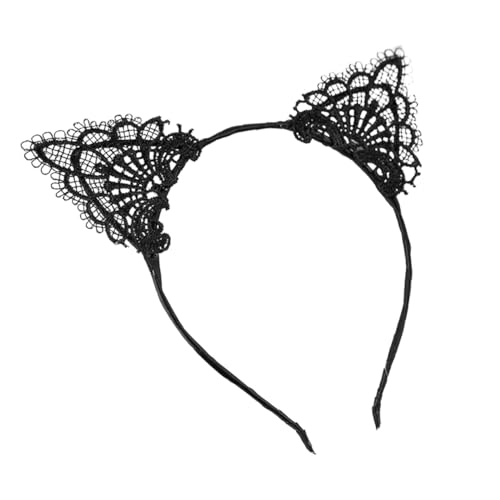 PENIKOKO Spitzen katzenohren Haarreif Schwarz Spitzenbesetztes Cosplay stirnband für Karneval Halloween Weihnachten und Maskenbälle Einheitsgröße für Damen und Frauen PENIKOKO Spitzen katzenohren Haarreif Schwarz Spitzenbesetztes Cosplay stirnband für Karneval Halloween Weihnachten und Maskenbälle Einheitsgröße für Damen und Frauen von PENIKOKO