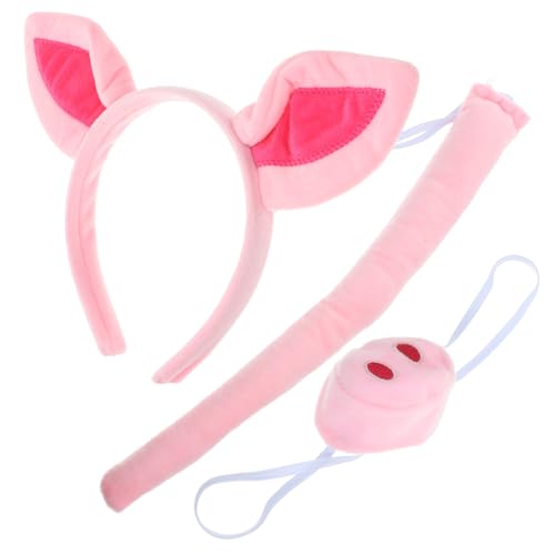 PENIKOKO Tierkostüm Set Schwein Stirnband mit Weichem Rosa Schweinenase und Ohren Kreatives Party Haarband für Karneval Halloween Geburtstag und Verkleidungsspiele von PENIKOKO
