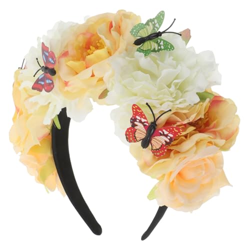 PENIKOKO Vintage Schmetterling Haarreif mit Blumen Leichtes Komfortables Party Accessoire für Halloween und Mexikanische Day Of The Dead Kostüme Eleganter Boho Stil Passende Kopfbedeckung PENIKOKO Vintage Schmetterling Haarreif mit Blumen Leichtes Komfortables Party Accessoire für Halloween und Mexikanische Day Of The Dead Kostüme Eleganter Boho Stil Passende Kopfbedeckung von PENIKOKO