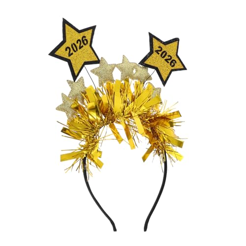 PENIKOKO Year Party Haarschmuck Goldenes Stern Stirnband mit Festlichen Zahlen Verstellbar für Damen für Silvester und Feiertagsfeiern von PENIKOKO