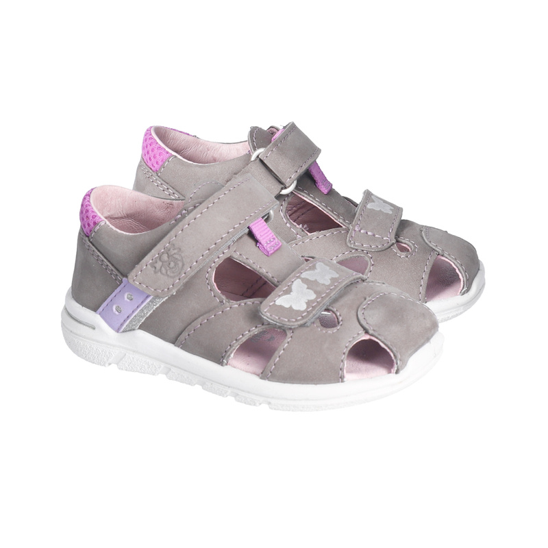 Klett-Sandale KARLA mit Zehenschutz graphit/violett von PEPINO