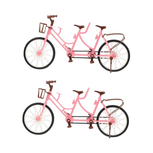 PEPLAYTAL 2 Stück Miniatur Doppel Sitz Fahrrad Langlebige Dekorative für Puppenhaus und Kreative Motorikförderung Farbenfrohe Tischdekoration Geschenk zu Kinderfesten von PEPLAYTAL
