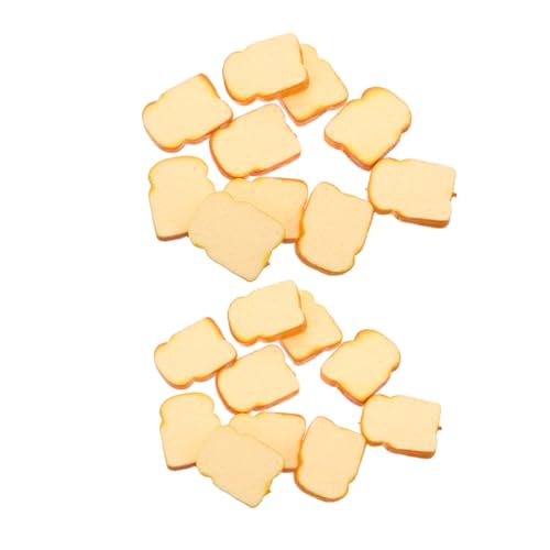PEPLAYTAL 20 Stück Teiliges Realistische Brotscheiben Künstliche Toast Simulation aus Detailgetreues Fake Brot für Fotografie Küchen und Partydekoration Kreatives von PEPLAYTAL