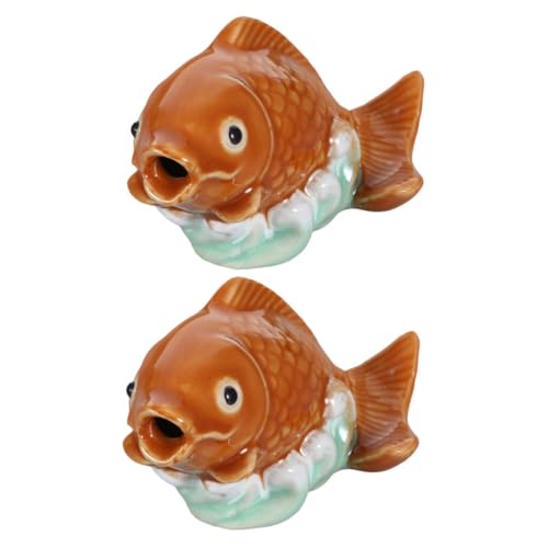 PEPLAYTAL 2stücke Karpfenform Schraubenkappen Für Toiletten Dekorative Abdeckungen Keramisch Verdecken Installationsspuren Badezimmerdekor von PEPLAYTAL
