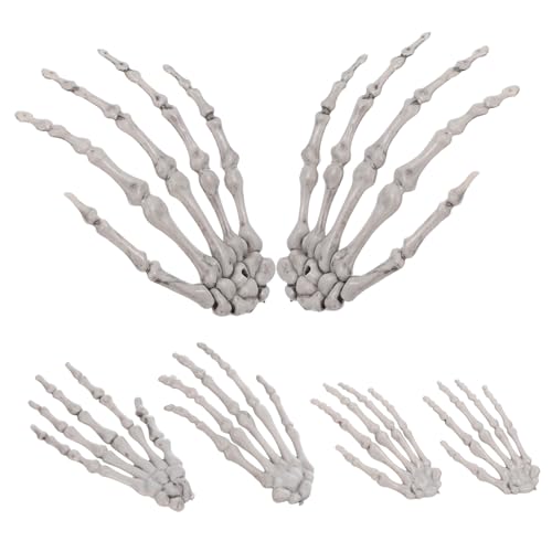 PEPLAYTAL 3 Paare Halloween Deko Skelett Hand Ornament Gruselige Knochen Hände Requisiten für Spukhaus Bar Party Halloween Dekorationen Kreative Schädel Hand Modelle für Horror Szenerien von PEPLAYTAL