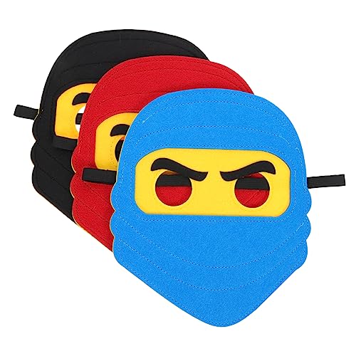 PEPLAYTAL 3 Stück Teiliges Ninja Cosplay Masken aus Weichem Filz in Rot Blau Schwarz Atmungsaktiv Leicht für Karneval Fasching Kinderparty und Verkleidungsspiel PEPLAYTAL 3 Stück Teiliges Ninja Cosplay Masken aus Weichem Filz in Rot Blau Schwarz Atmungsaktiv Leicht für Karneval Fasching Kinderparty und Verkleidungsspiel von PEPLAYTAL