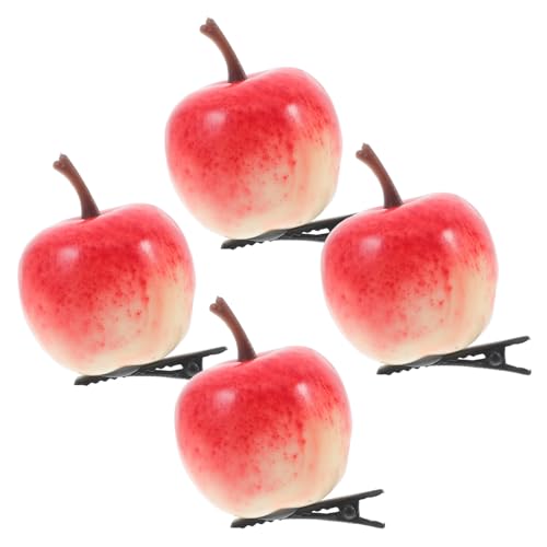PEPLAYTAL 4 Stück Teiliges Apfel Haarclip Realistisch Simuliert Leicht und Bequem Haarschmuck für Frauen und Mädchen Party Alltagsgebrauch PEPLAYTAL 4 Stück Teiliges Apfel Haarclip Realistisch Simuliert Leicht und Bequem Haarschmuck für Frauen und Mädchen Party Alltagsgebrauch von PEPLAYTAL