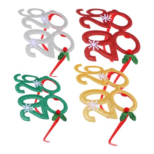 PEPLAYTAL 4stücke Neujahrs-fotobrille Glitzerbrille Zum Neuen Jahr Silvester-partybrille Ausgefallene Brille Zum Neuen Jahr Silvester-brillendekoration Lustige Fotoautomaten-Requisiten PEPLAYTAL 4stücke Neujahrs-fotobrille Glitzerbrille Zum Neuen Jahr Silvester-partybrille Ausgefallene Brille Zum Neuen Jahr Silvester-brillendekoration Lustige Fotoautomaten-Requisiten von PEPLAYTAL