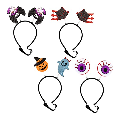 PEPLAYTAL 4 Stück Teiliges Verstellbares Haustier Halloween Haarband mit Süßen Kostüm Stirnbändern für Hunde Strapazierfähiges Filzmaterial Langlebig für Party Fotoshooting und Karneval von PEPLAYTAL