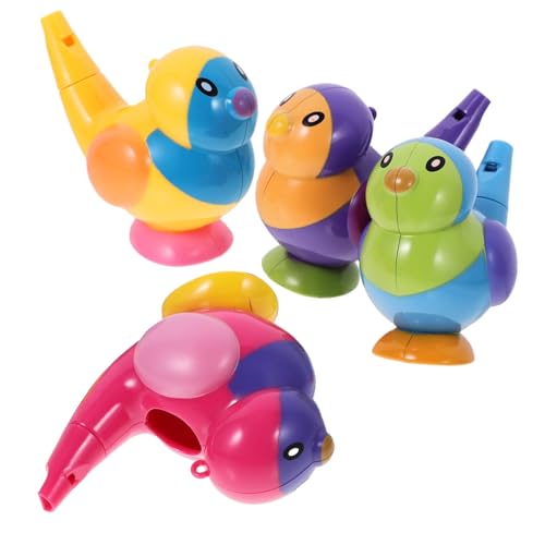 PEPLAYTAL 4 Stück Teiliges Vogelpfeife aus Kunststoff Niedliches Cartoon Design Leicht und Sicher für Kleinkinder für Bad und Geburtstagsspielzeug von PEPLAYTAL