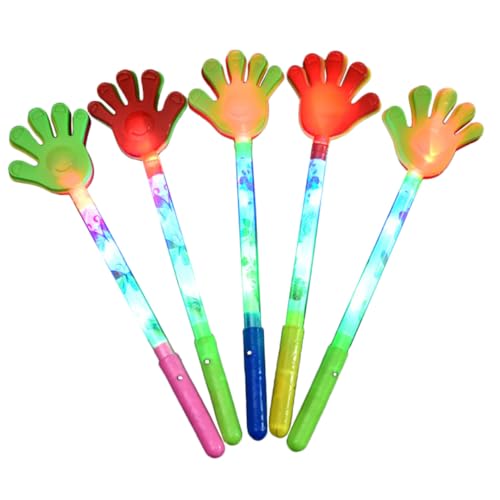 PEPLAYTAL 5 Stück Teiliges Leuchtende Handklatscher für Fünf Finger Klatschen Lustige Party Cheering Props aus Hochwertigem Kunststoff für Geburtstage Sportveranstaltungen Feiern Leicht und von PEPLAYTAL